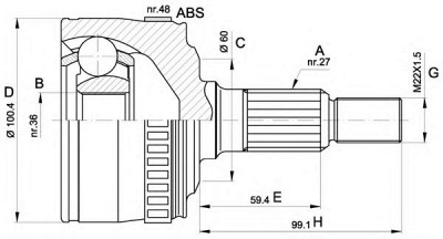 OPEN PARTS cvj536010 -  Шарнирный комплект, приводной вал